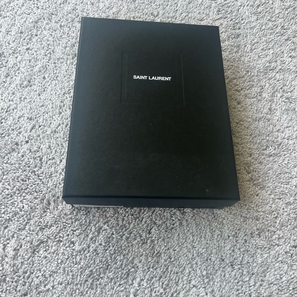 Yves Saint Laurent Black Chevron Clutch with Gold Logo - Picture 9 of 9